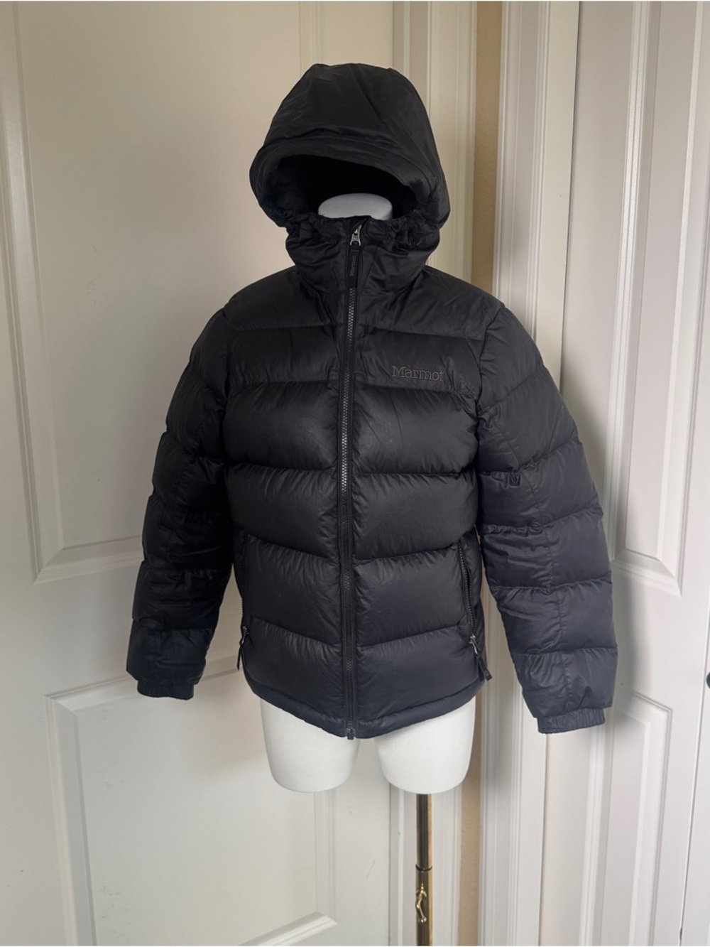 Marmot Guides Down Hoody Youth Large Black Puffer Jacket Hooded Winter Coat